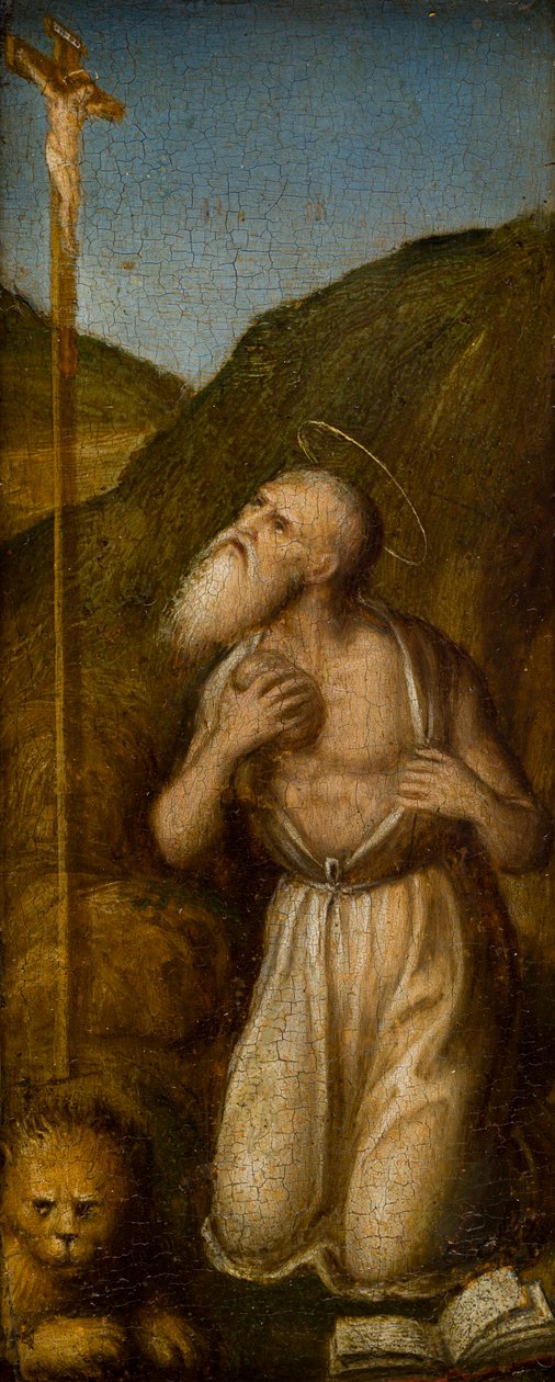 Szent Ferenc és Jeromos megbélyegzése, 1480 körül (olaj, tábla) alkotó: Italian School