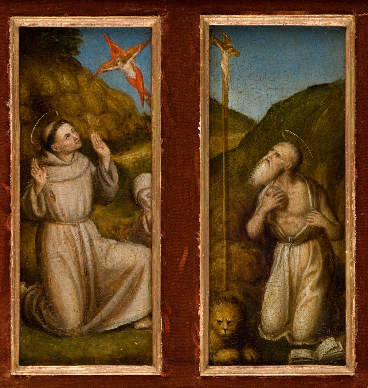 Szent Ferenc és Jeromos megbélyegzése, 1480 körül (olaj, tábla) alkotó: Italian School