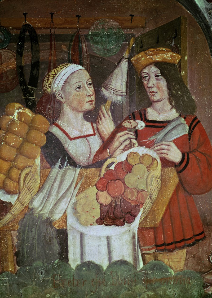A zöldségpiac (freskó) (részlet) alkotó: Italian School