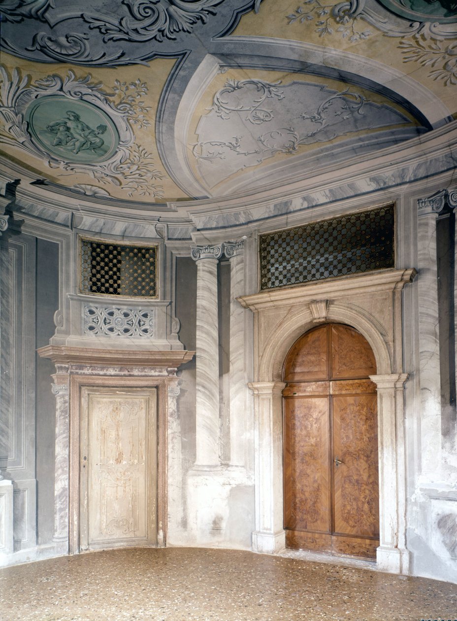 Az ospedaletto. A szoba, ahol Vivaldi (1678-1741) játszott. Velence. A filharmóniai árvák énekeltek a kapuk mögött. alkotó: Italian School