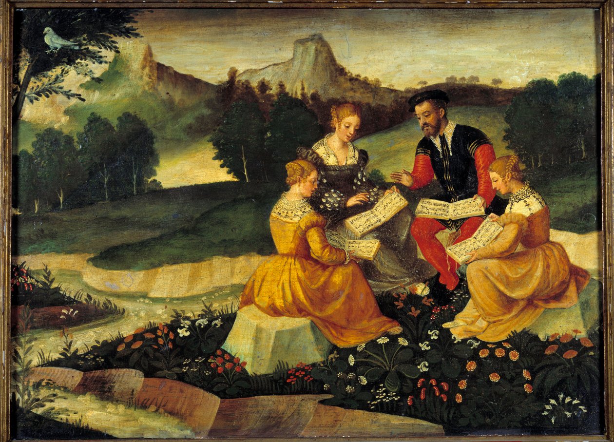 Az Olasz Iskola festészete című énekhangverseny. 16. század. Bourges, Hotel Lallemant alkotó: Italian School
