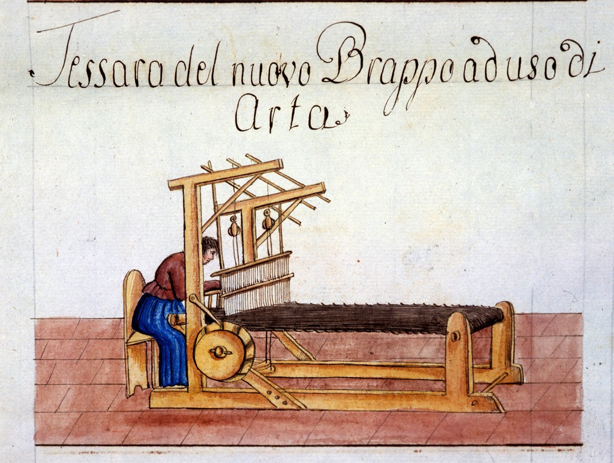 A gyapjú szövése. 1807. Milánói Állami Levéltár alkotó: Italian School