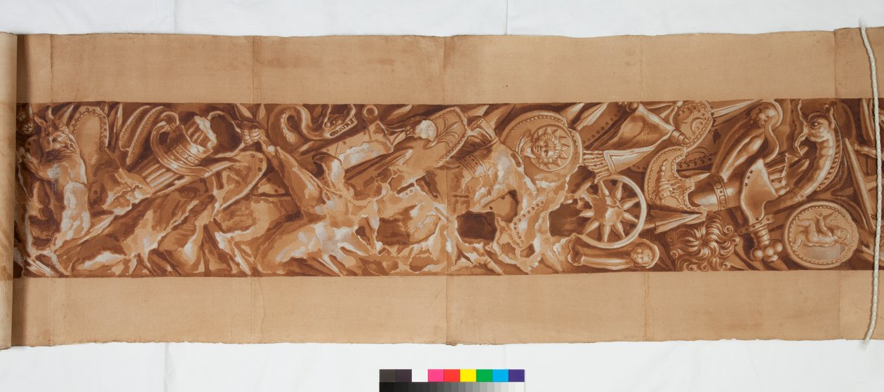 Három rajz az antik után, 1750 körül (barna festéssel erősített ecsetrajz halvány jelzés felett fekete krétával) alkotó: Italian School