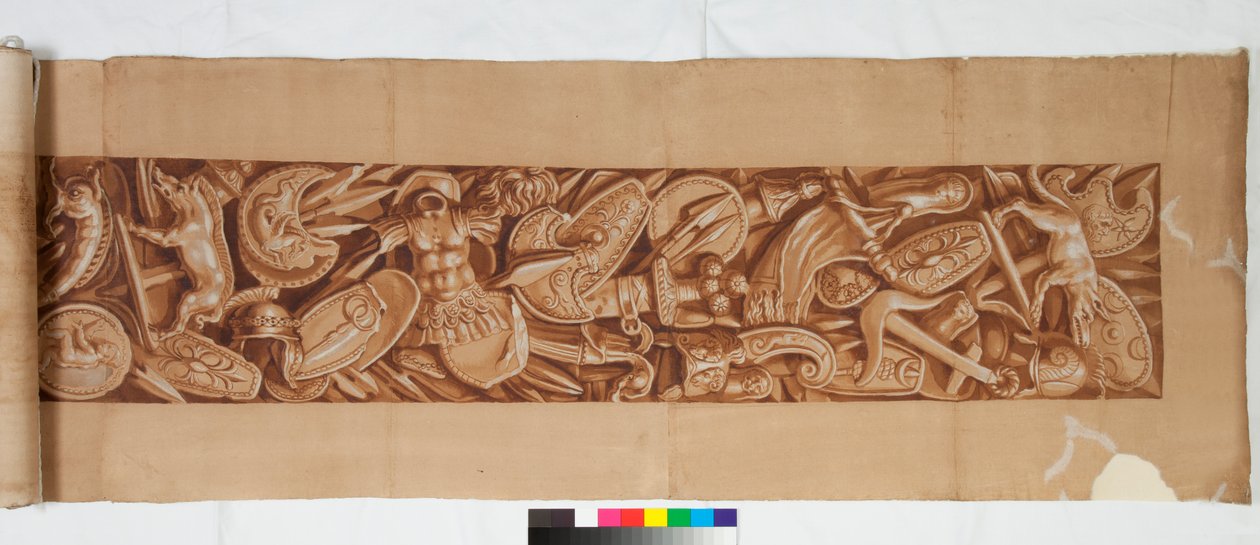 Három rajz az antik után, 1750 körül (barna festéssel erősített ecsetrajz halvány jelzés felett fekete krétával) alkotó: Italian School