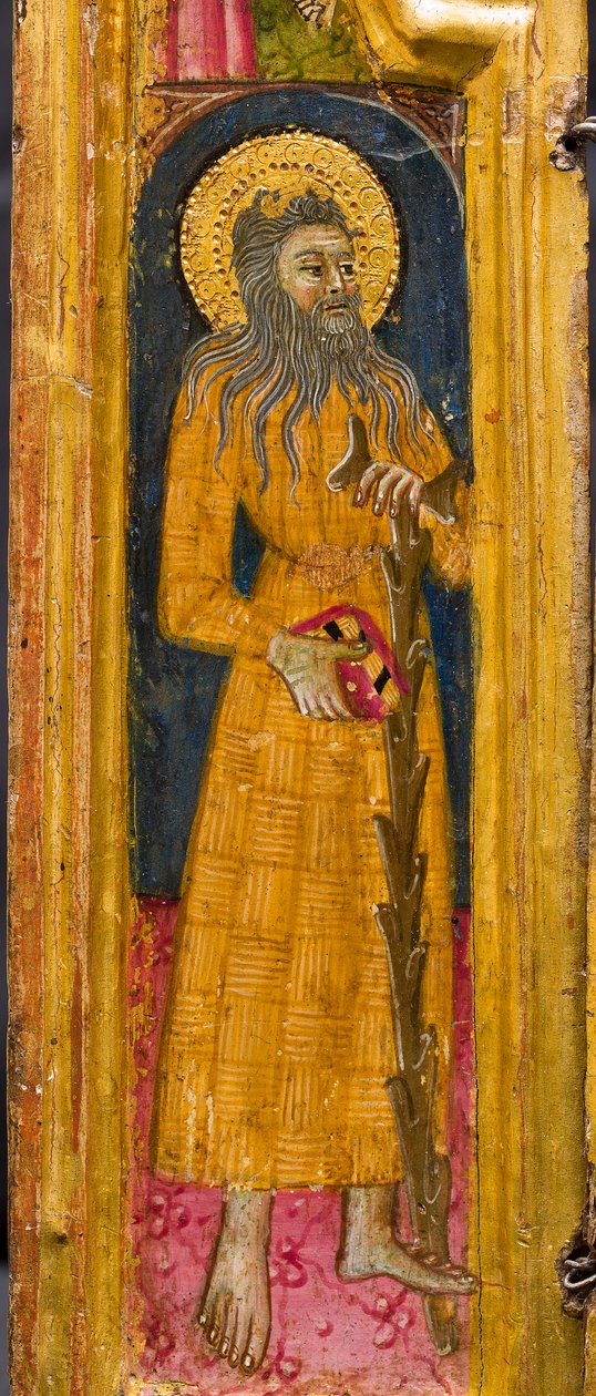 Triptichon: Szent Antal apát trónolva, Szent Pál remete és Szent Onofriusz, részlet, 14. század közepe (tempera, tábla) alkotó: Italian School