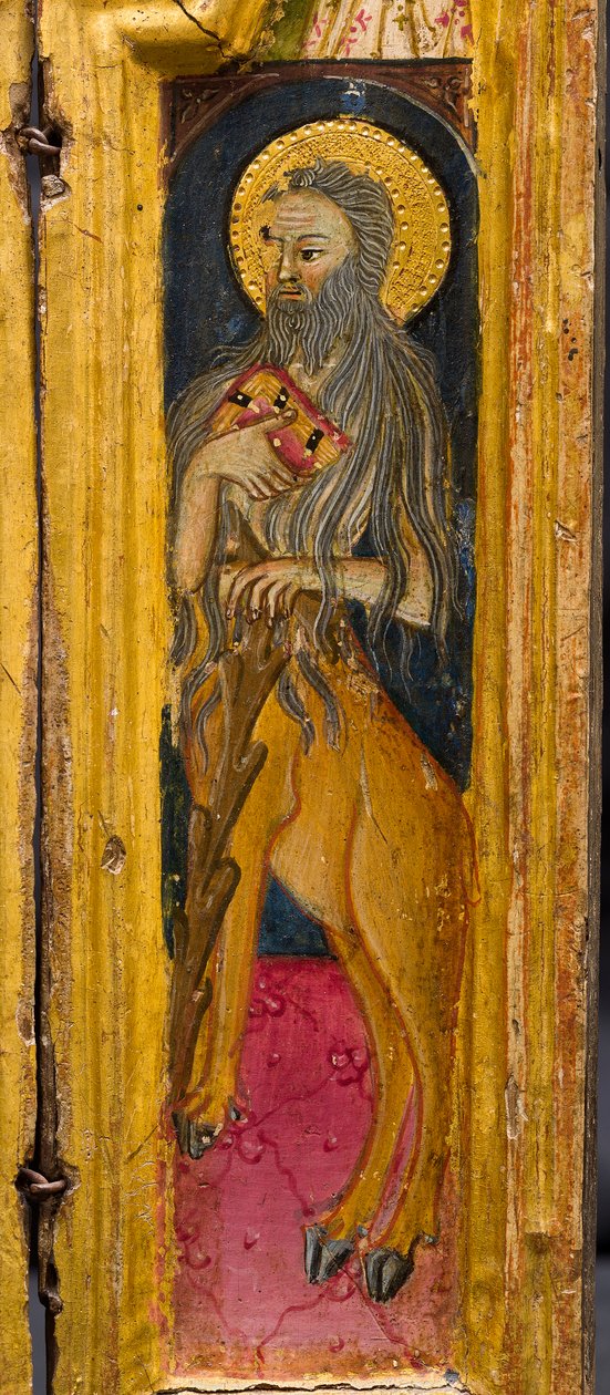 Triptichon: Szent Antal apát trónol, Remete Szent Pál és Szent Onofriusz, részlet, 14. század közepe (tempera, tábla) alkotó: Italian School