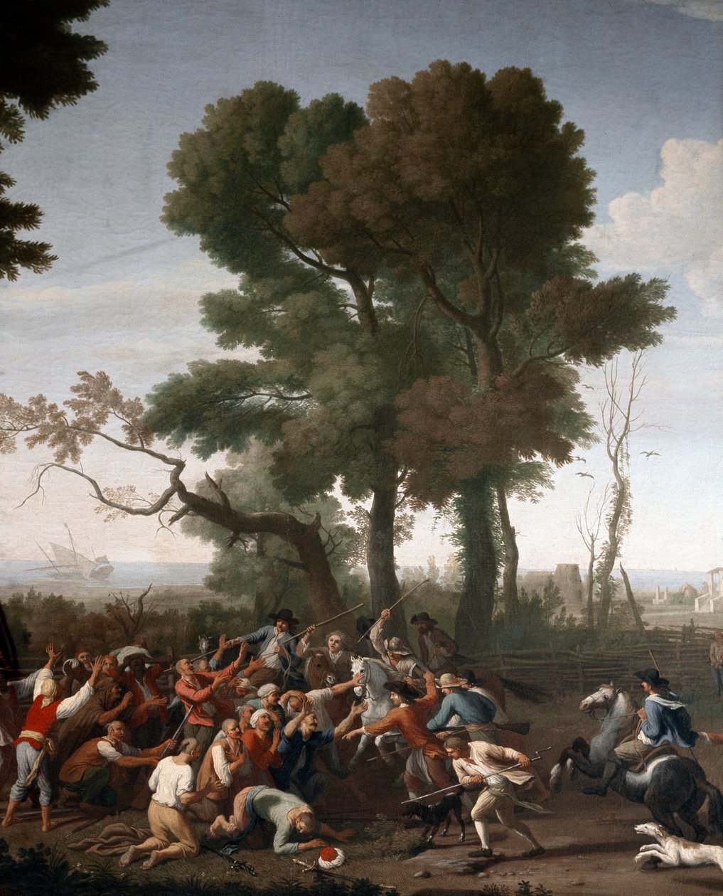 Török kalózokat fogtak el Maccarese-ben, Róma közelében, részlet (festmény alkotó: Italian School
