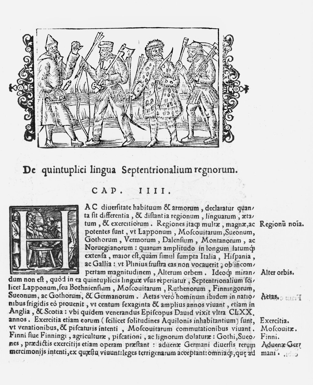 Különféle nyelvek, illusztráció Olaus Magnus (1490-1558) Az északi nemzetek története című könyvéből, megjelent Rómában, 1555 alkotó: Italian School