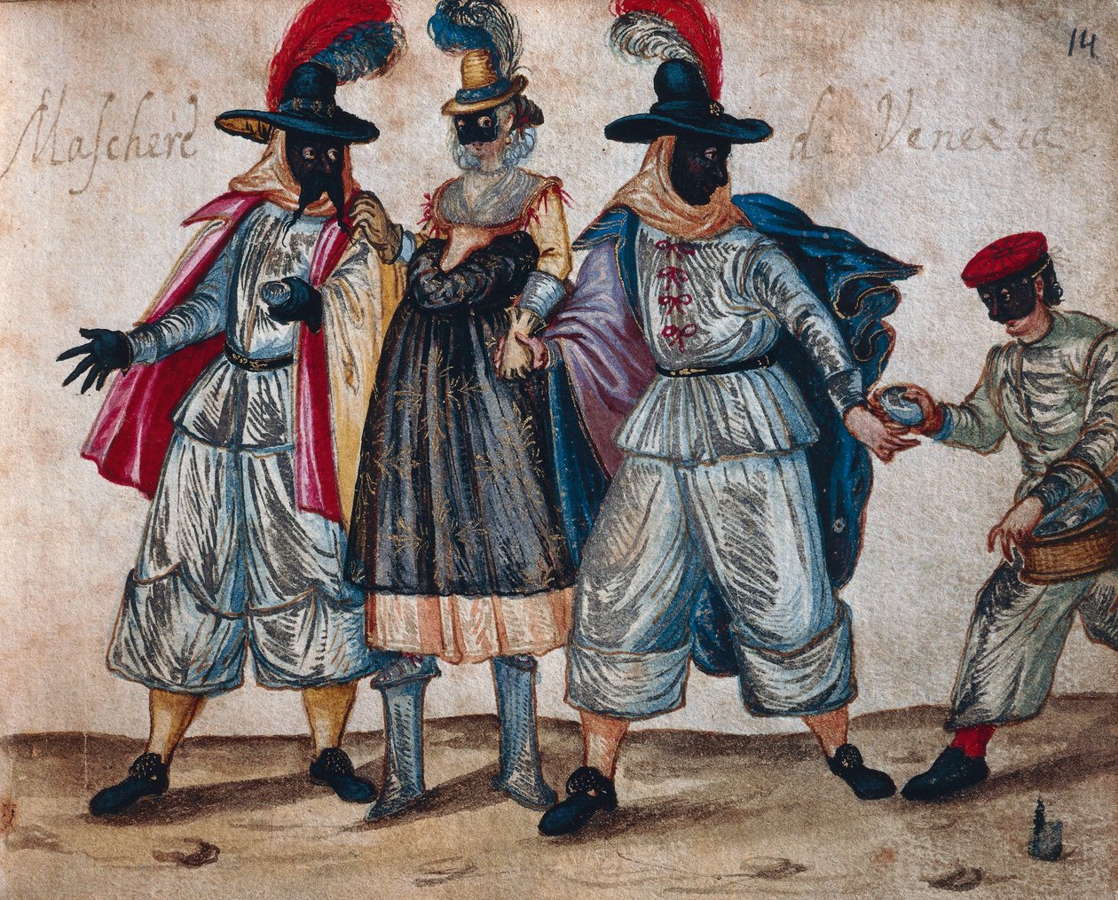 Velencei maszkos karakterek karnevál idején alkotó: Italian School