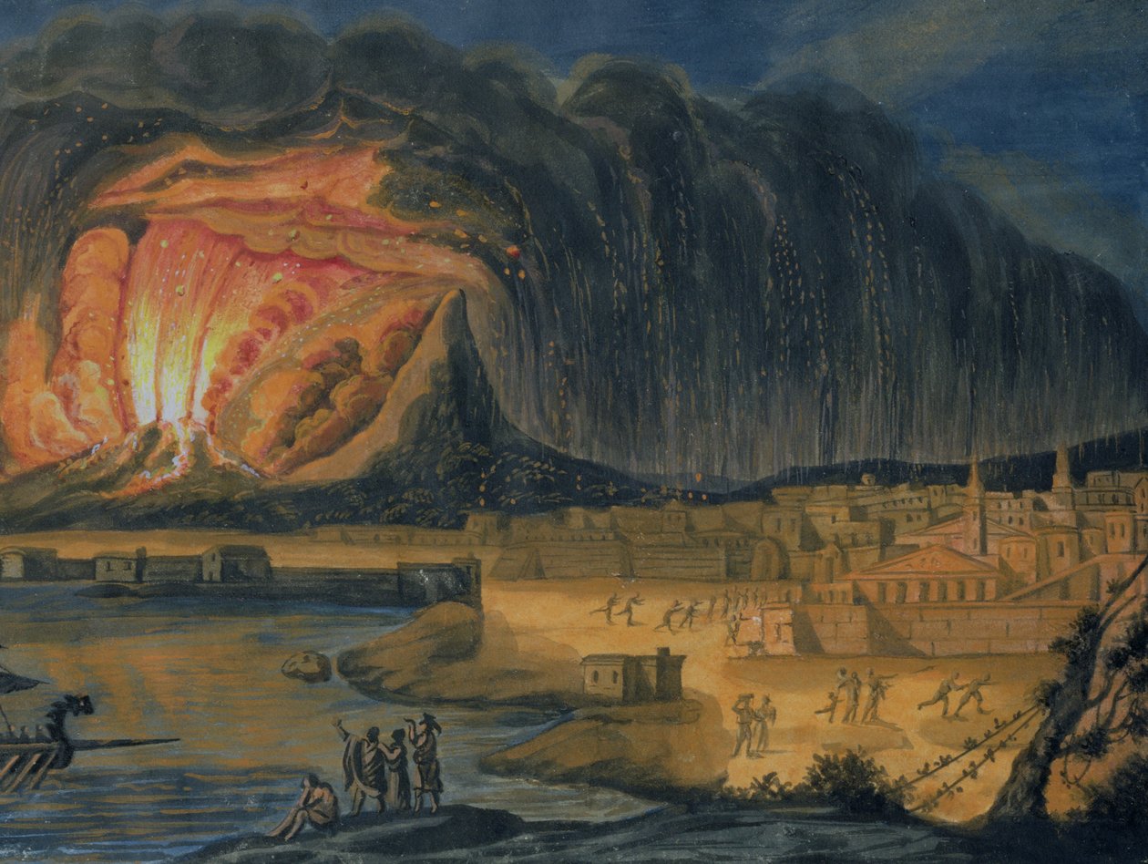 A Vezúv kitörése Nápoly közelében, 1815 körül alkotó: Italian School