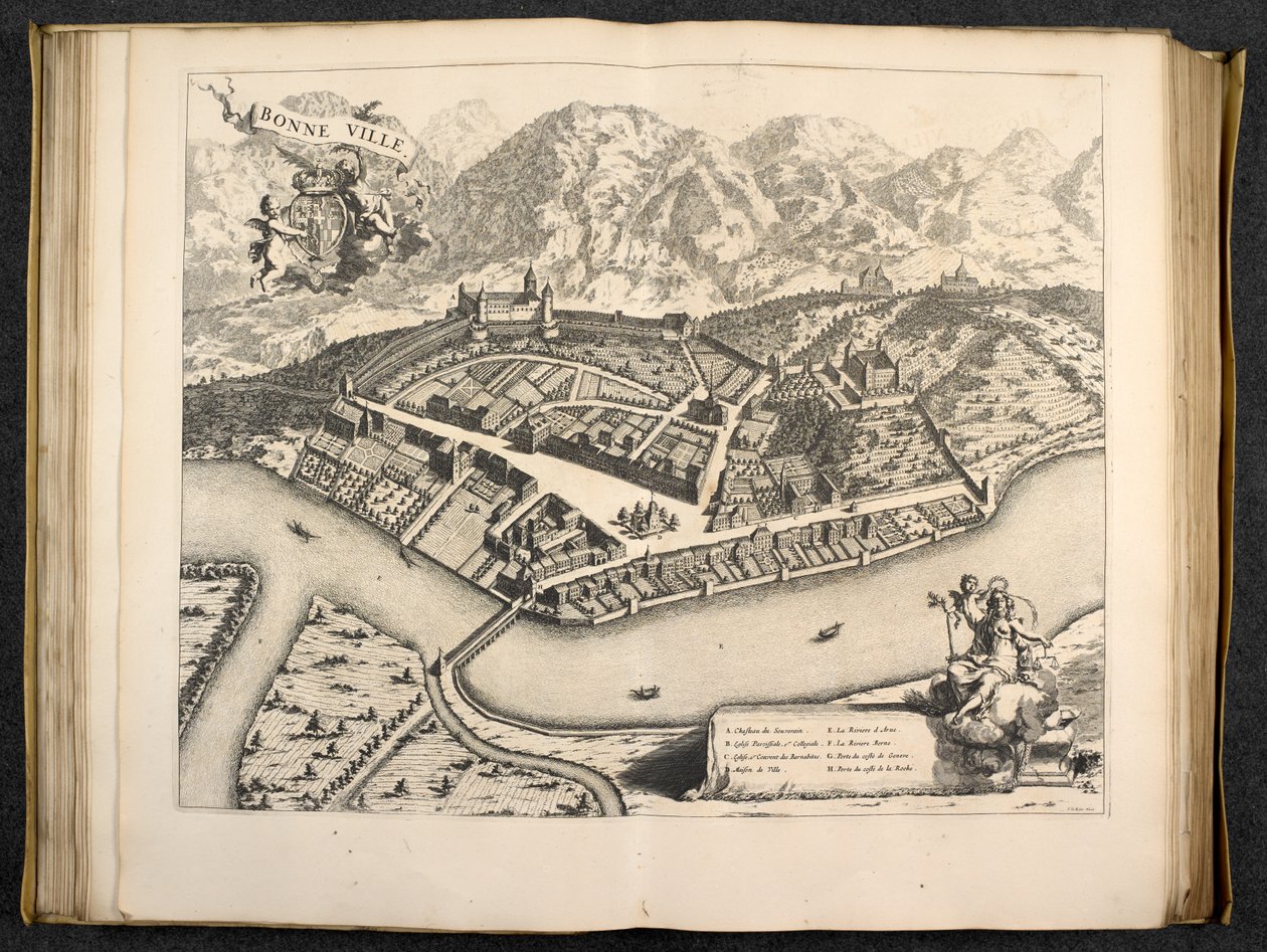 Kilátás Aosta, Piemont, Olaszország alkotó: Italian School