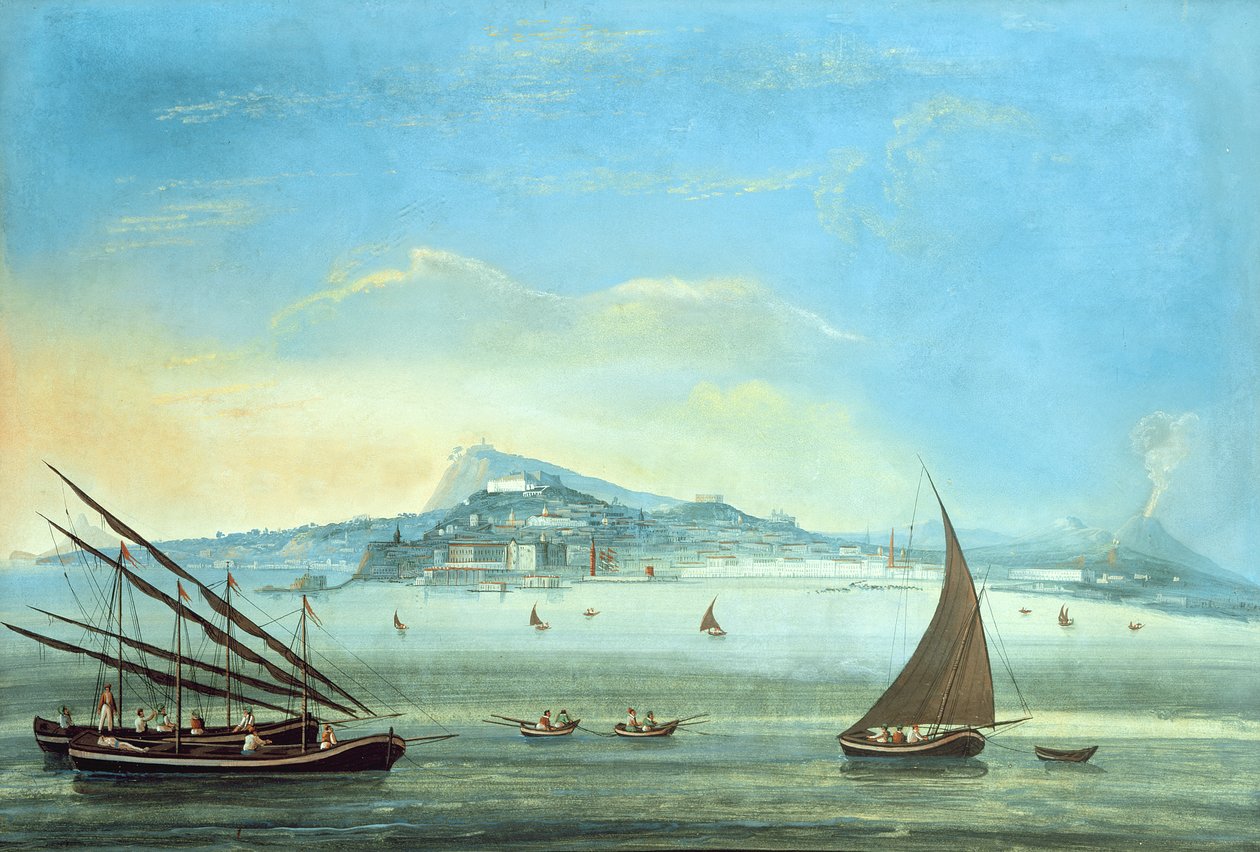 Nápolyi kilátás (gouache a panelen) (lásd még: 207963, 207965, 207966) alkotó: Italian School