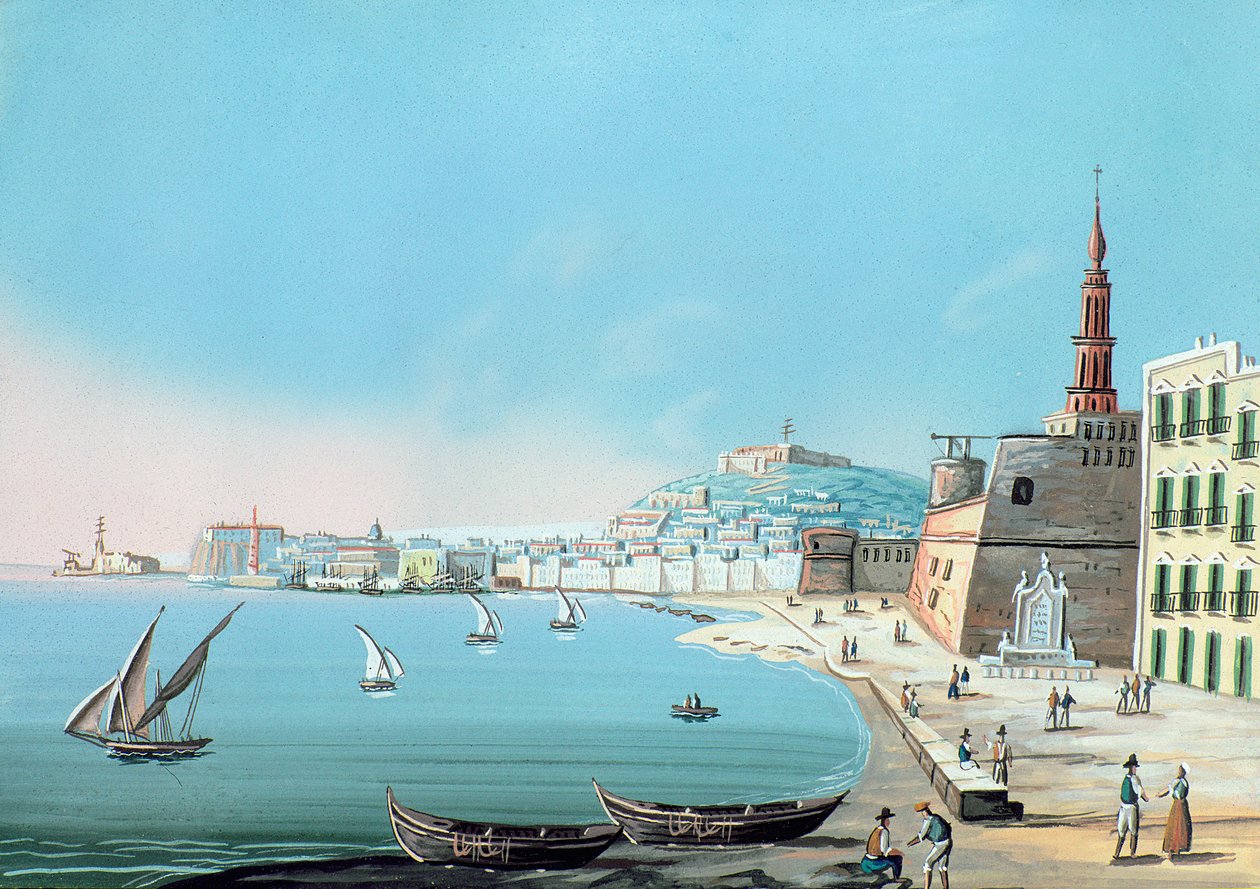 Nápoly kilátása a Carmine felől, 1845 körül alkotó: Italian School