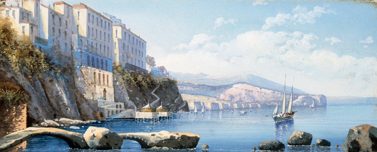 Sorrentói kilátás (guache) alkotó: Italian School