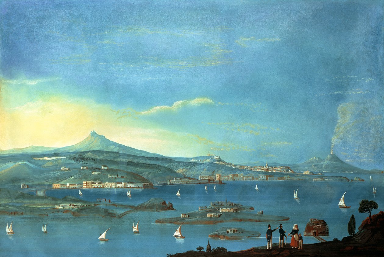 Kilátás Nicole dIschia Ermitázsára (gouache a fedélzeten) (lásd még: 207964, 207965, 207966) alkotó: Italian School
