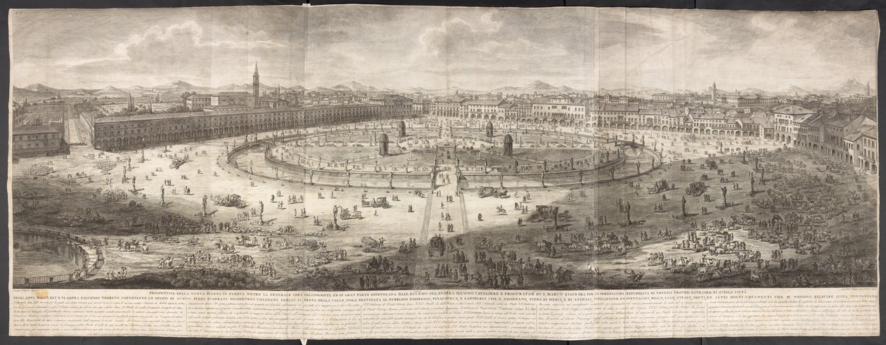 Kilátás a Prato della Valle-ra Padovában alkotó: Italian School