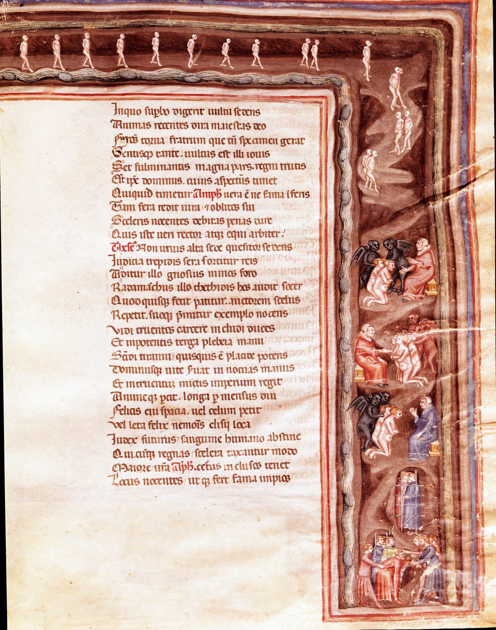 Kilátás az alvilágra, illusztráció a Furious Herculeshez, Seneque (miniatűr alkotó: Italian School