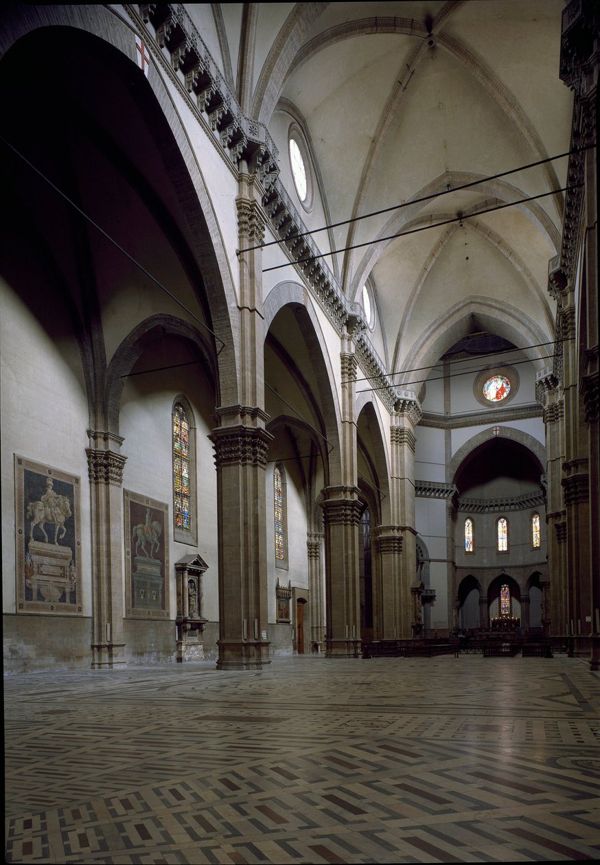 Kilátás a firenzei katedrális (Duomo Santa Maria del Fiore) belsejére. 14-15. század, Firenze, Olaszország alkotó: Italian School