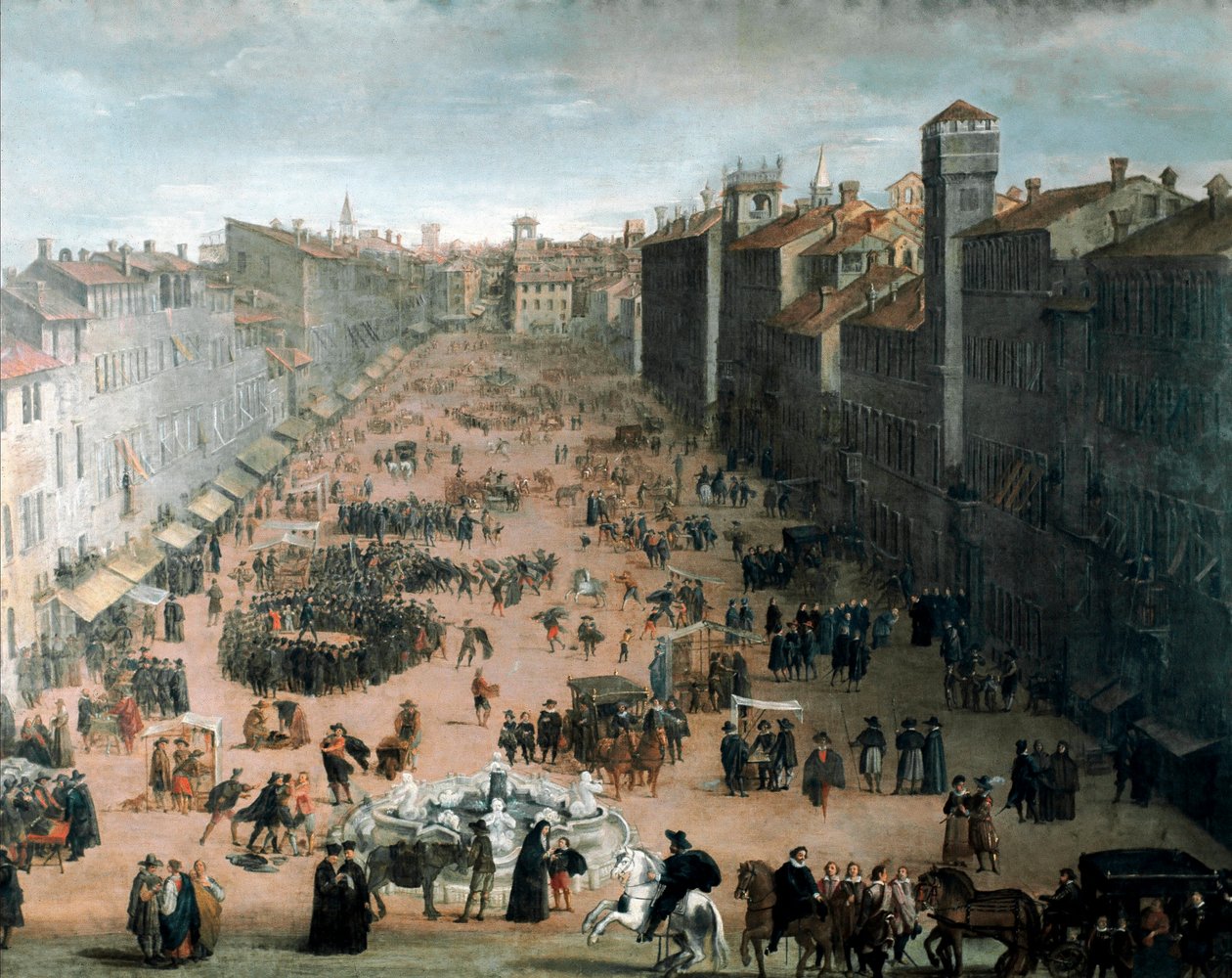 Kilátás a római Navona térre (festmény alkotó: Italian School