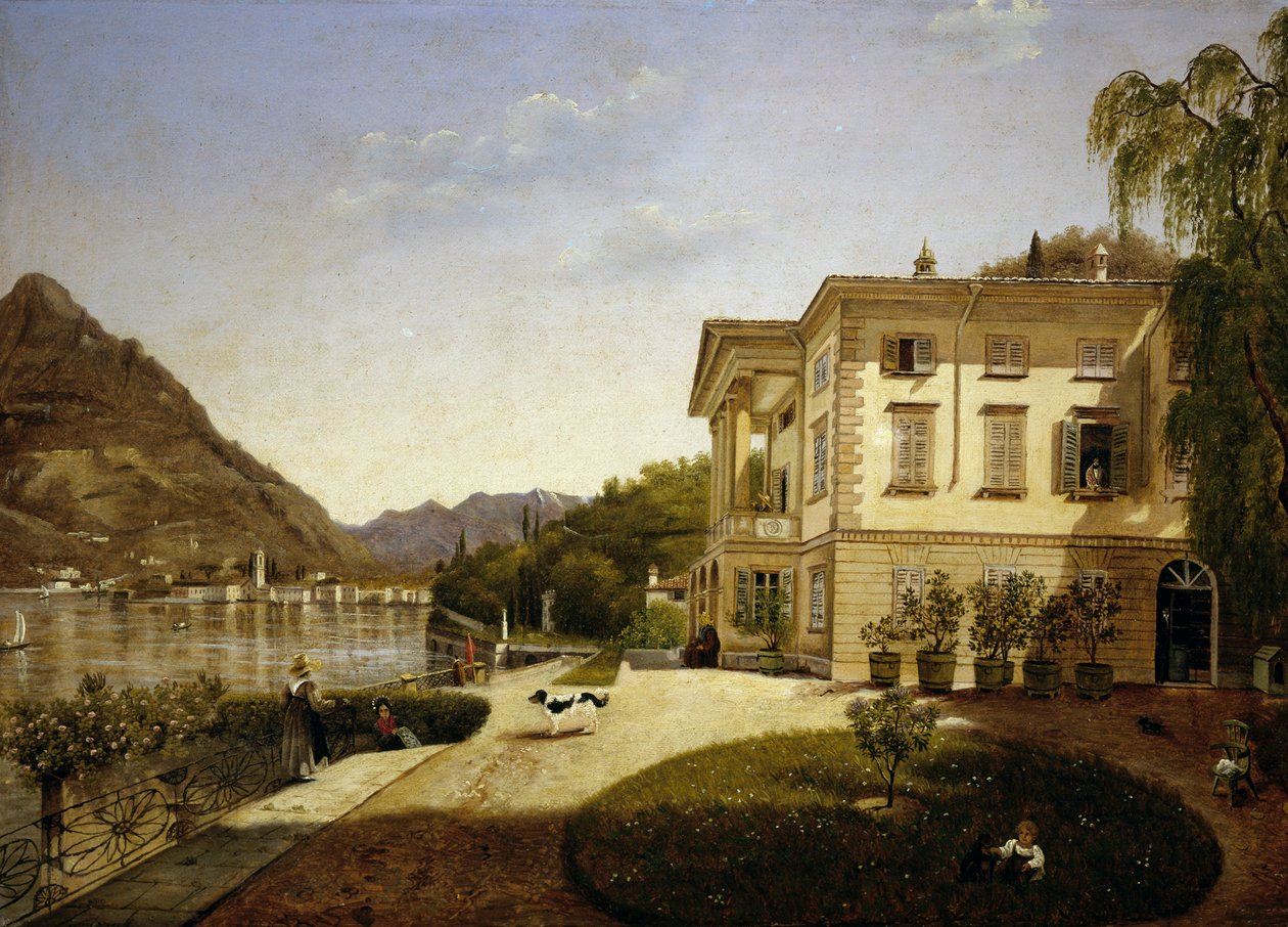 Villa La Roda Blevióban, a Comói-tó mellett (1827-től Giuditta Pasta tulajdona, mára elpusztult) alkotó: Italian School