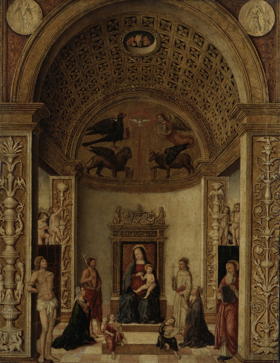 Szűz és Gyermek trónolt, 1500-20 körül alkotó: Italian School