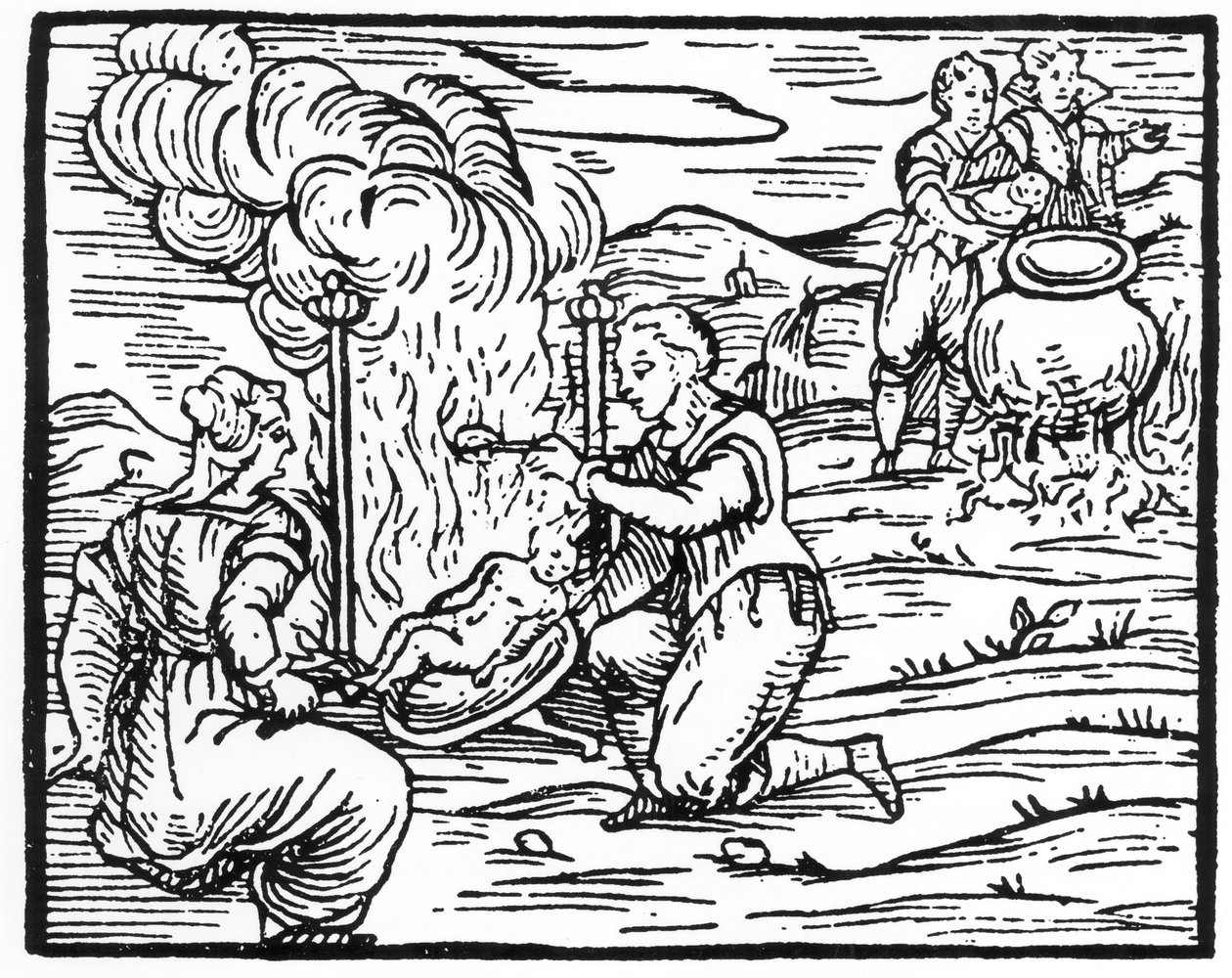 Boszorkányok sütik és főzik a csecsemőket, egy illusztráció másolata a Compendium Maleficarumból, Fr. M. Guacciustól, Milánó, 1608, a History of Magic, megjelent a 19. század végén alkotó: Italian School
