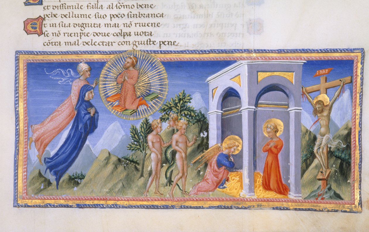 Yates Thompson 36, f.141 The Mystery of the Redemption, a „Divina Commedia”, c.1444-50 (vellum) alkotó: Italian School