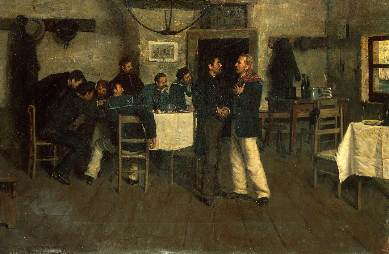 Giuseppe Garibaldi és Giovanni Battista Cuneo találkozója Taganrogban, a Fekete-tengeren alkotó: Italo Nunes Vais