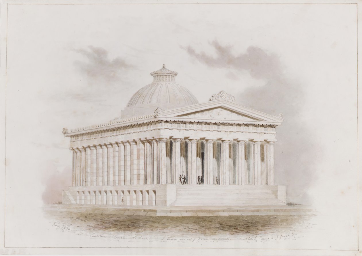 U.S. Custom House, New York-i perspektíva, 1834 alkotó: Ithiel Town