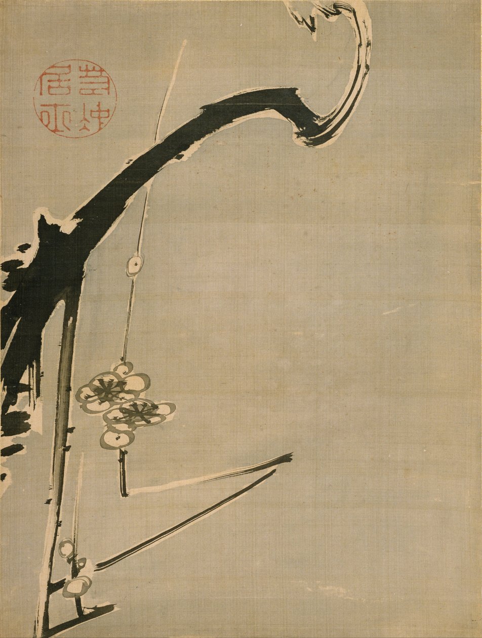 Szilvavirágok - Jakuchu, Ito (1716-1800) - 18. század - Akvarell és tus papíron - 34,8x26,2 - Suntory Művészeti Múzeum alkotó: Ito Jakuchu
