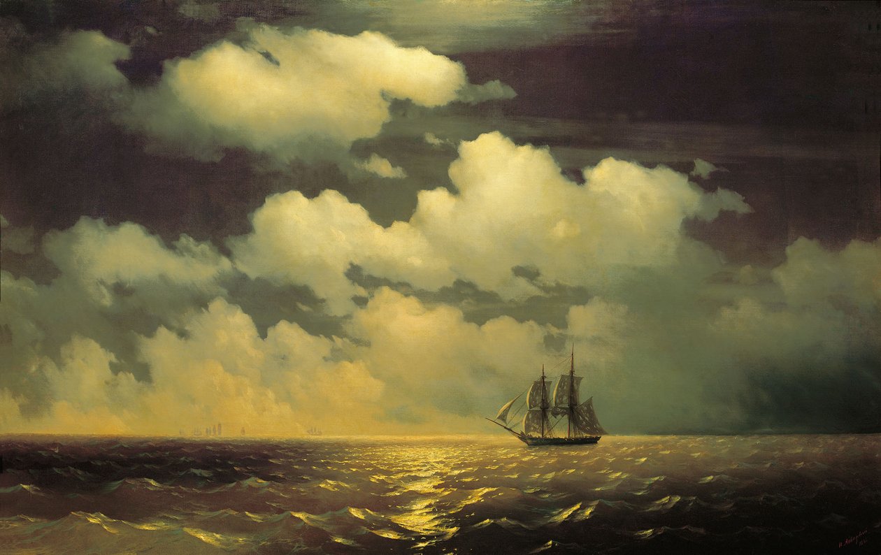 Brig Mercury két török ​​hajó legyőzése után alkotó: Ivan Konstantinovich Aivazovsky