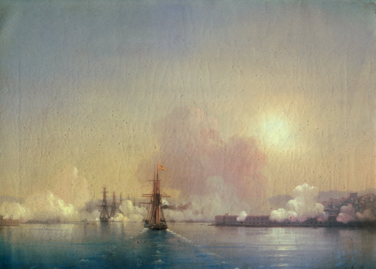 Érkezés a Sebastopol-öbölbe, 1852 alkotó: Ivan Konstantinovich Aivazovsky
