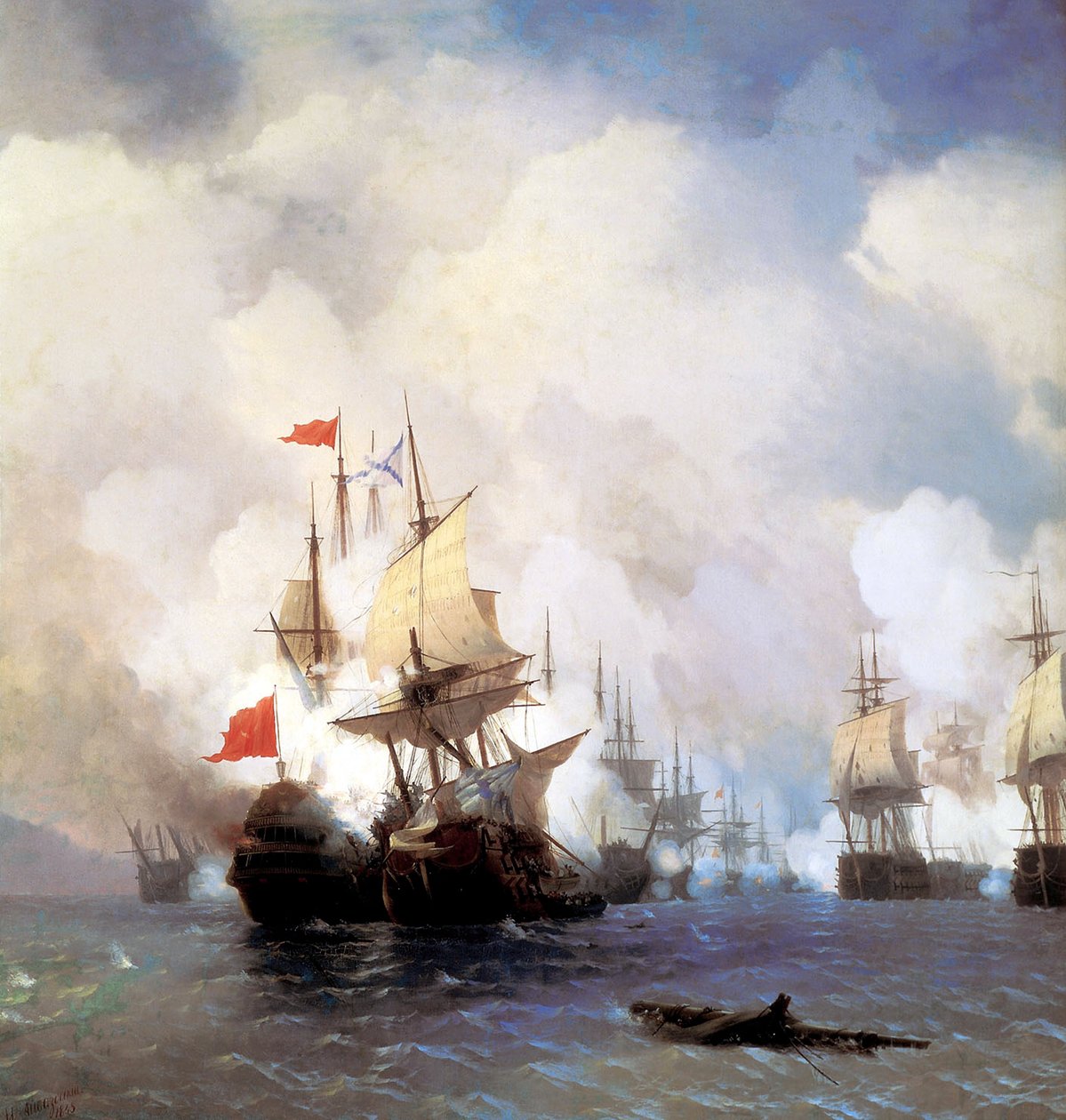 Csata a Chios-csatornában, 1848 alkotó: Ivan Konstantinovich Aivazovsky