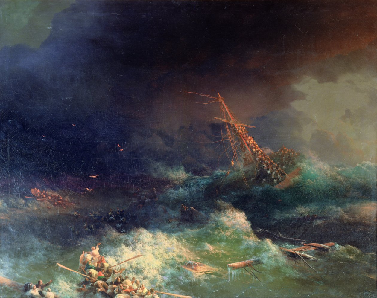 Az Ingermanland vonalhajó katasztrófája a Norvégia melletti Skagerrake-ben 1842. augusztus 30-án alkotó: Ivan Konstantinovich Aivazovsky
