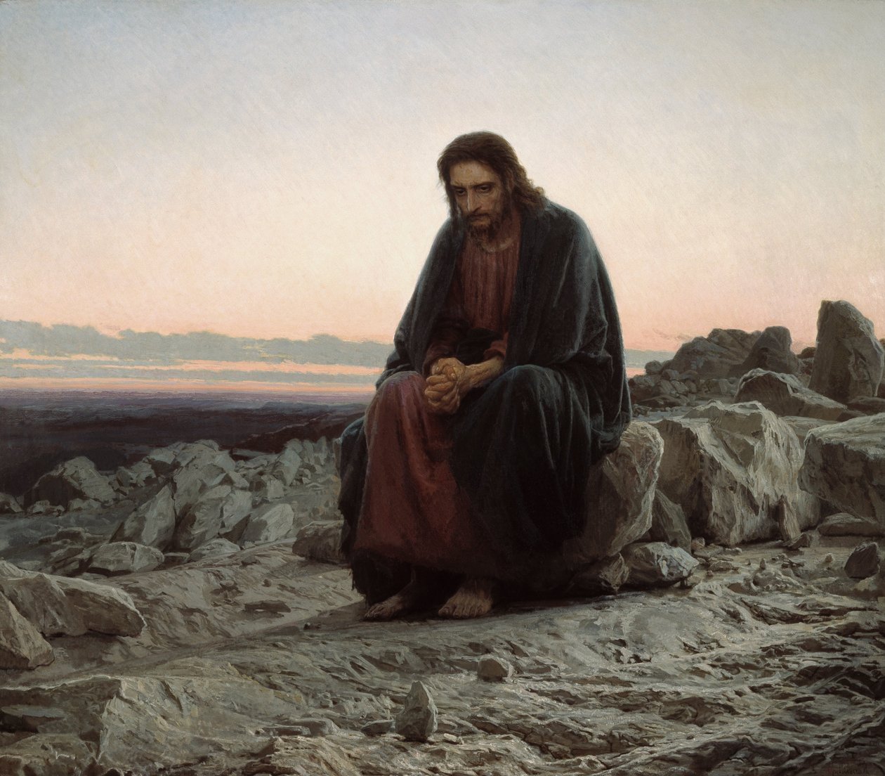 Krisztus a vadonban alkotó: Ivan Nikolaevich Kramskoy