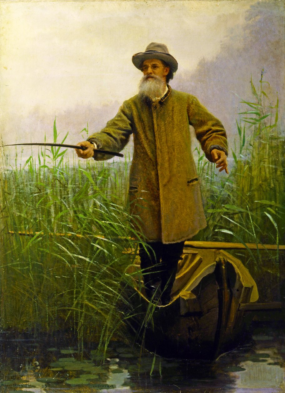 Apollon Maikov (1821-97) portréja Horgászat, 1883 alkotó: Ivan Nikolaevich Kramskoy