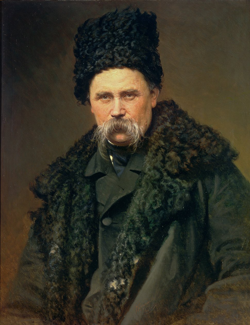 Tarasz Grigorovics Sevcsenko (1814-61) ukrán író portréja, 1871 alkotó: Ivan Nikolaevich Kramskoy