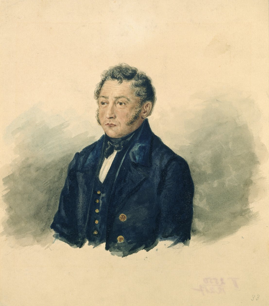 Fadei Venediktovich Bulgarin portréja, 1840 körül alkotó: Ivan Nikolayevich Terebenev