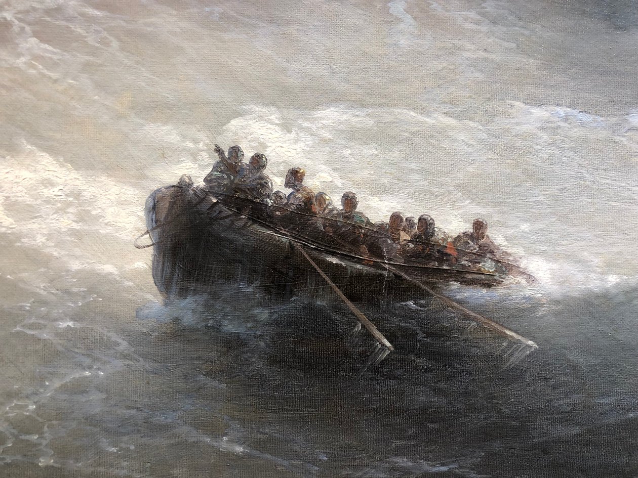 Töredék hajó emberekkel alkotó: Ivan Aivazovsky