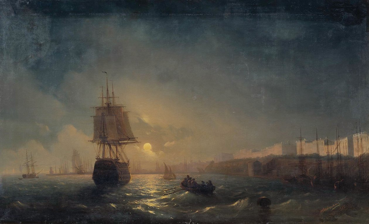 Orosz: "Odessza látképe holdfényes éjszakán" Odessza látképe holdfényes éjszakán alkotó: Ivan Aivazovsky