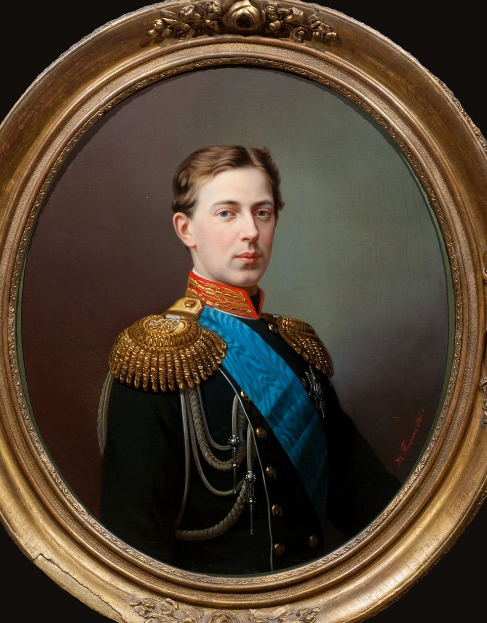 Nyikolaj Alekszandrovics oroszországi Tsarevics portréja 1843-1865, 1865. alkotó: Ivan Alexeevich Tyurin