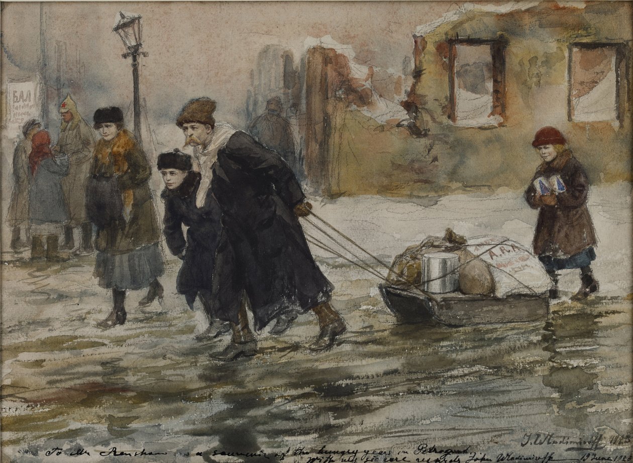 Élelmiszerszállítás szánon, 1923. alkotó: Ivan Alexeyevic Vladimirovh