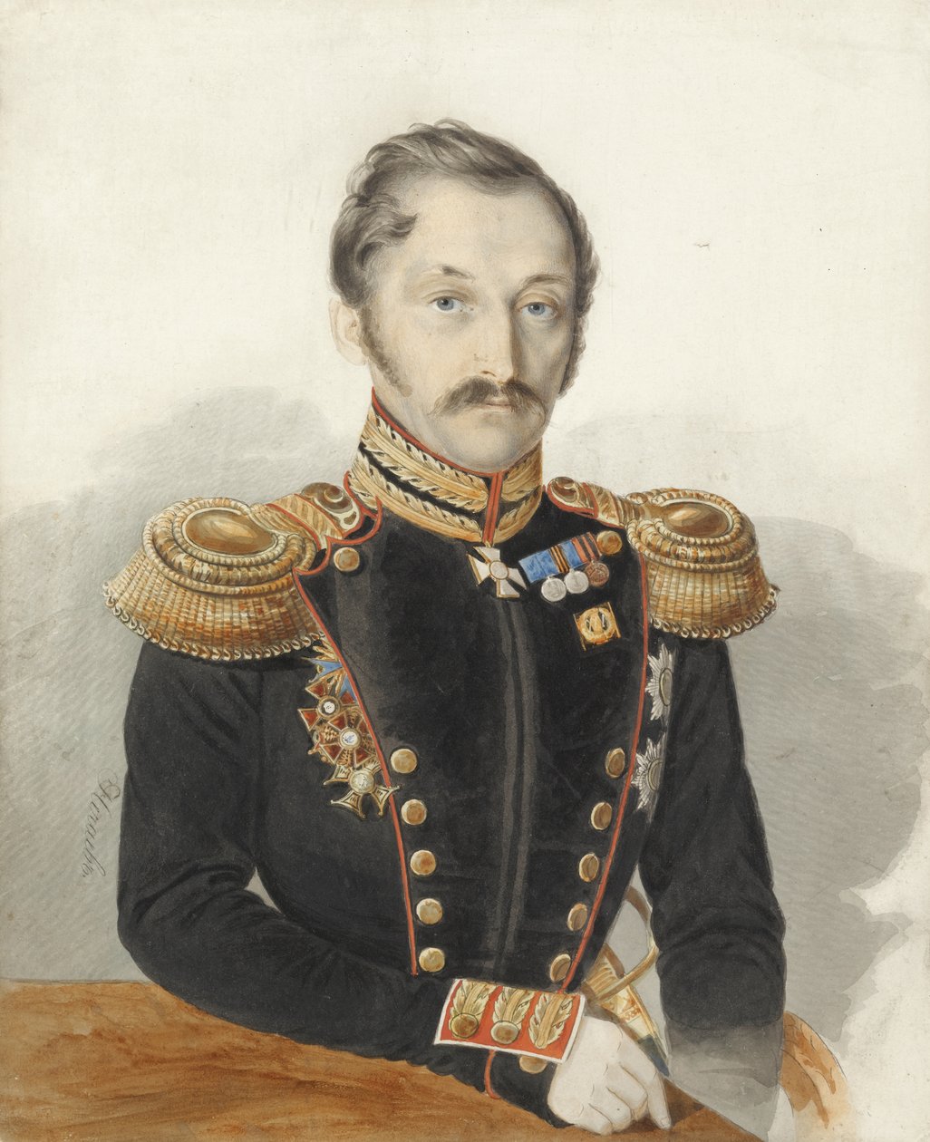 Sándor Danilovics Árpaág 1818-1861 tábornok portréja alkotó: Ivan Alexeyevich Nechayev