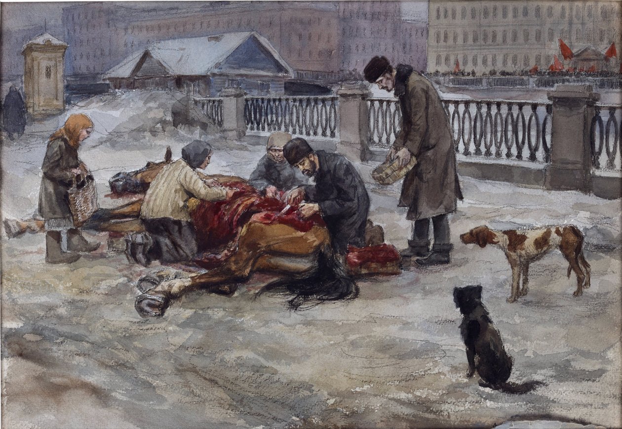 Vlagyimir Ivan Alekszejevics (1869-1947) Éhes évek Petrográdban. Akvarell, gouache, papír alkotó: Ivan Alexeyevich Vladimirov