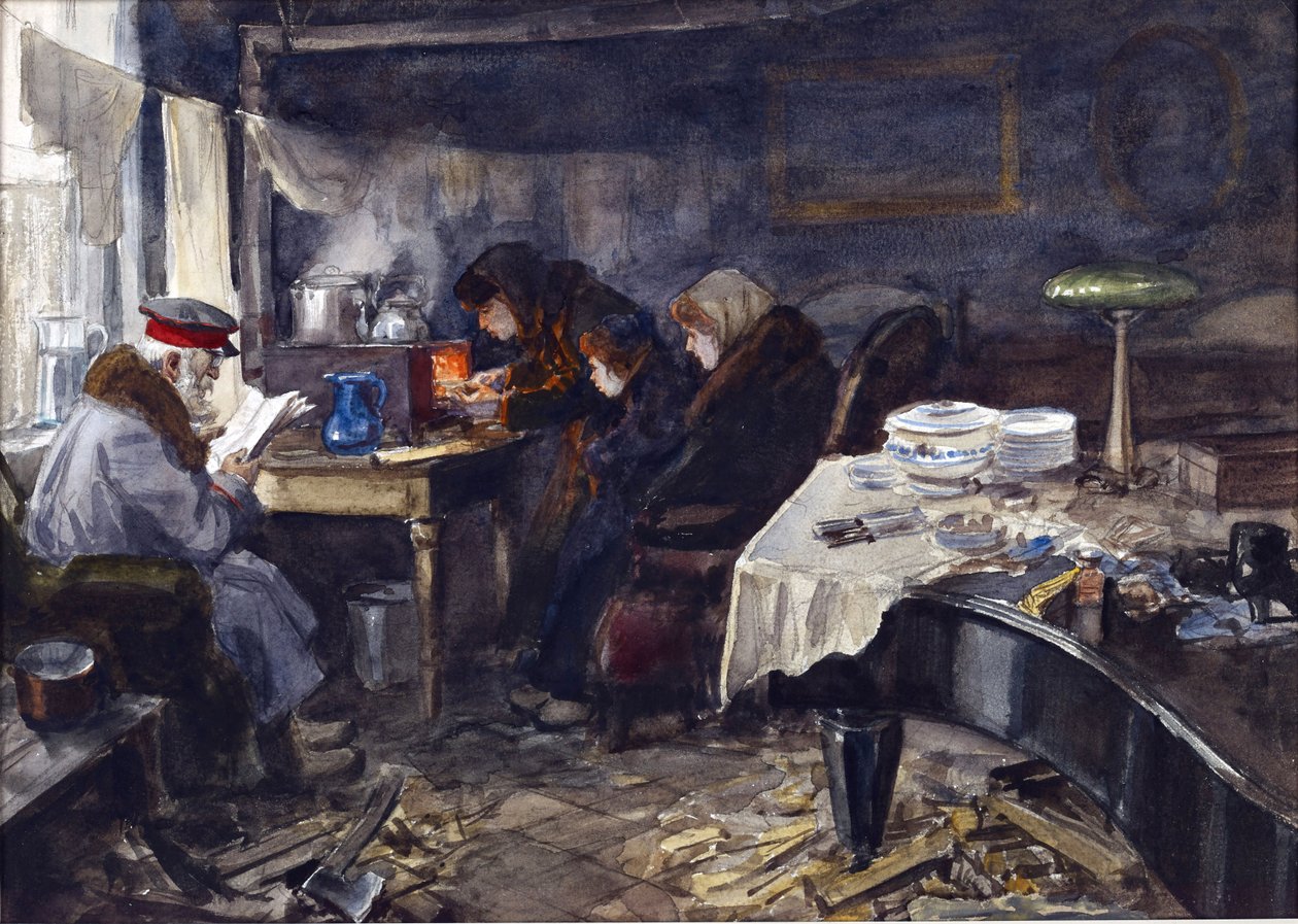 Orosz nemesek és magas rangú személyek nyomorúságos élete a forradalom idején Vlagyimir, Ivan Alekszejevics (1869-1947). Akvarell, gouache, papír alkotó: Ivan Alexeyevich Vladimirov