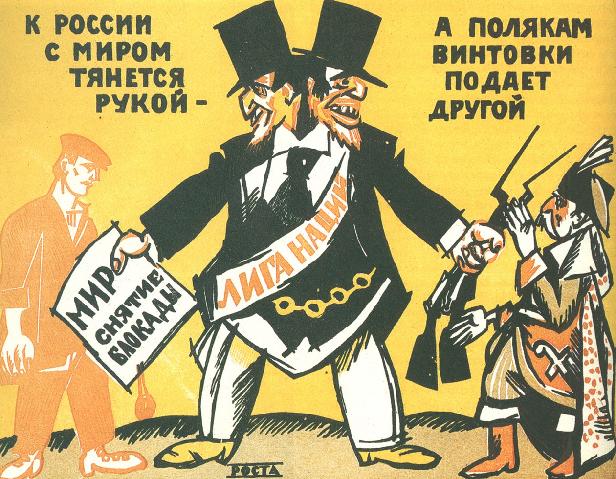Nemzetek Ligája ROSTA ablak, 1920 alkotó: Ivan Andreevich Malyutin