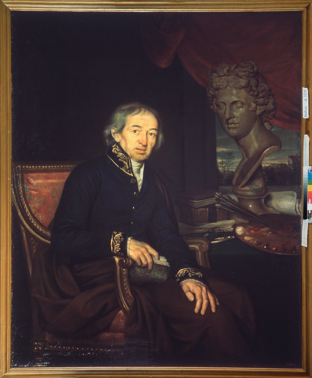 Dmitrij Levitszkij (1735-1822) művész portréja (Dmitrij Levitszkij művész portréja) - Ivan Eremeevich Yakovlev (1787-1843), huile sir toile festmény alkotó: Ivan Ereemevich Yakovlev