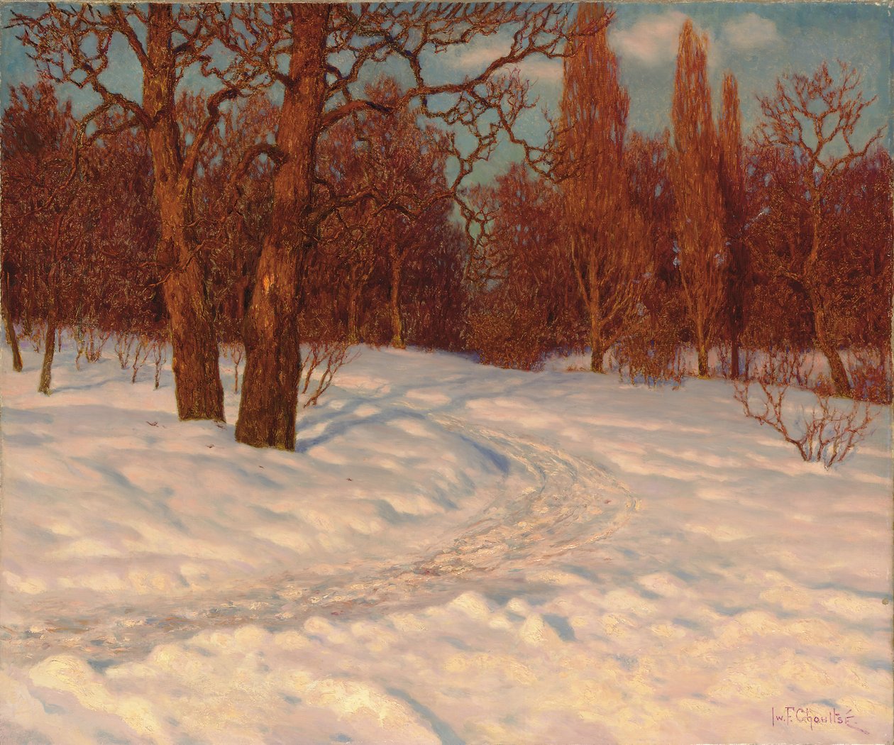 Téli táj alkonyatkor alkotó: Ivan Fedorovich Choultse