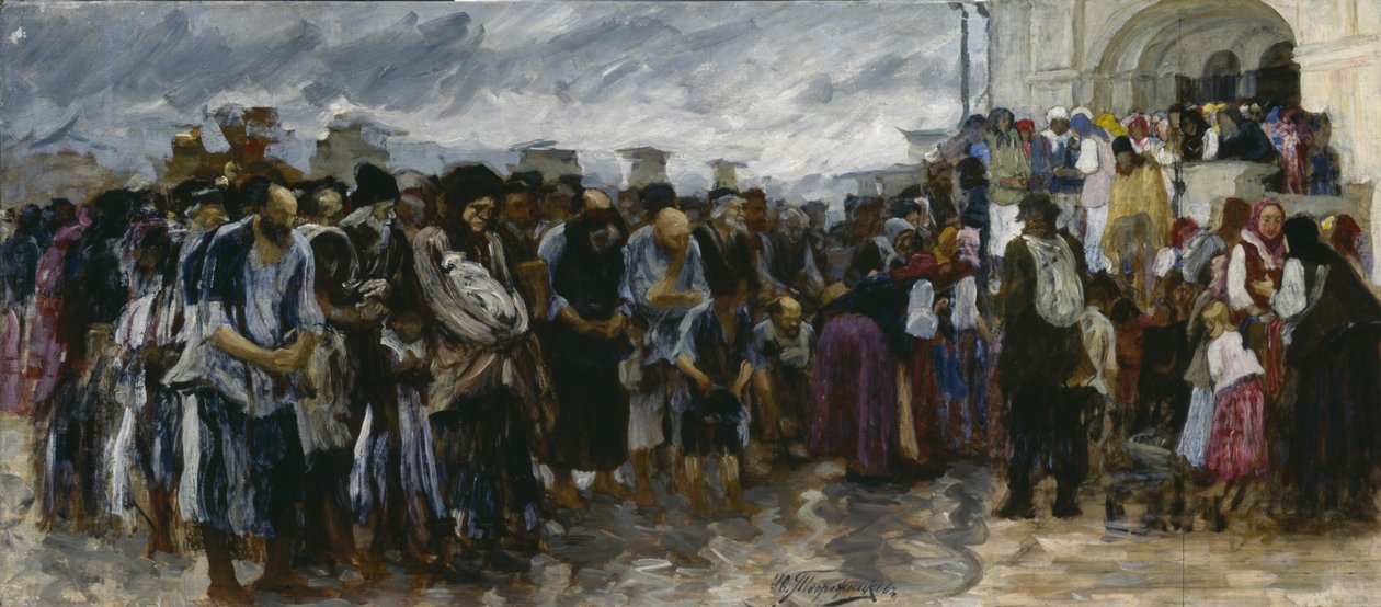 Koldusok a templomban, 1889 alkotó: Ivan Ivanovich Tvorozhnikov