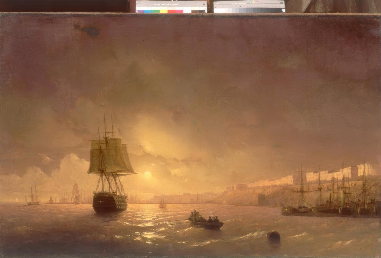 Kilátás Odesszára egy holdfényes éjszakán alkotó: Ivan Konstantinovich Aivazovsky